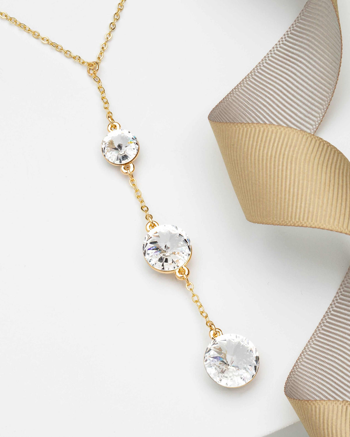 3 Rivoli Crystal Graduated Necklace made with Swarovski