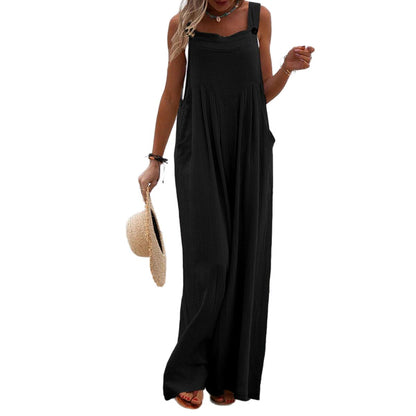 Casual Sleeveless Wide Leg Jumpsuit for Women