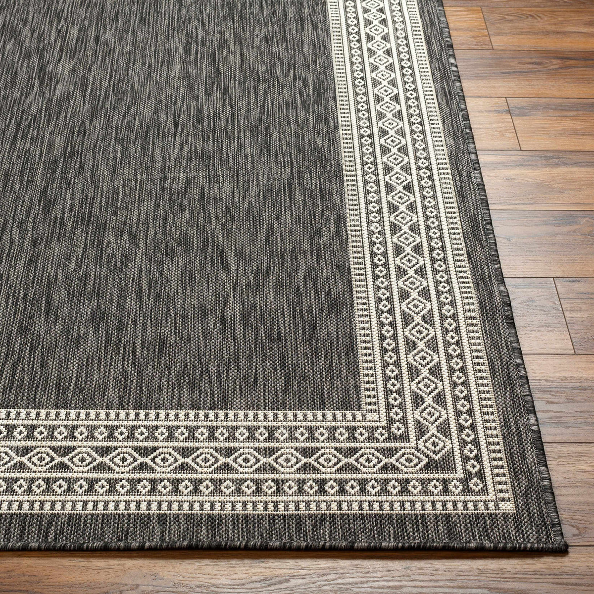 Aleli Black & White Outdoor Area Rug - Clearance