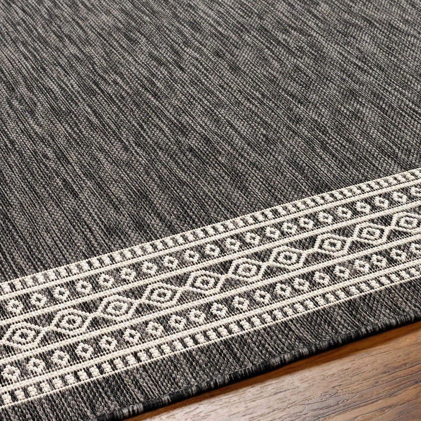 Aleli Black & White Outdoor Area Rug - Clearance