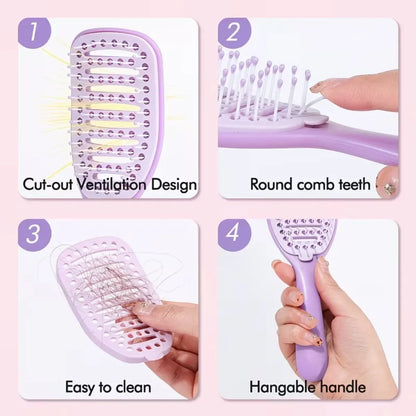 Foldable Self-Clean Detangler Brush