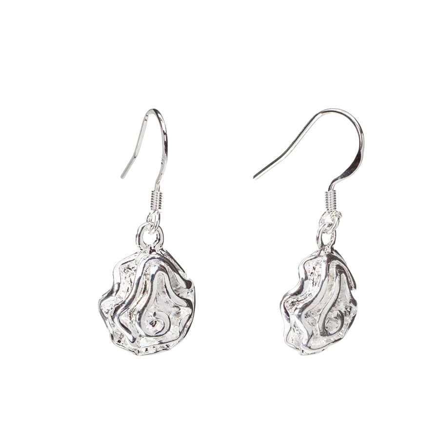 Floral Rose Drop Earrings in Sterling Silver Filled