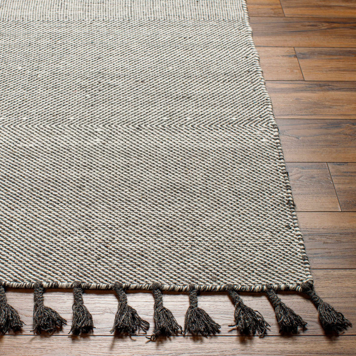 Abhay Gray Wool Area Rug - Clearance