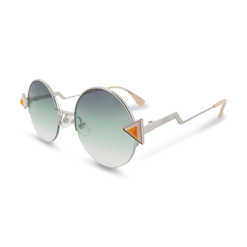 Fendi Silver Green Gradient Round Sunglasses FF0243S *EX DISPLAY*