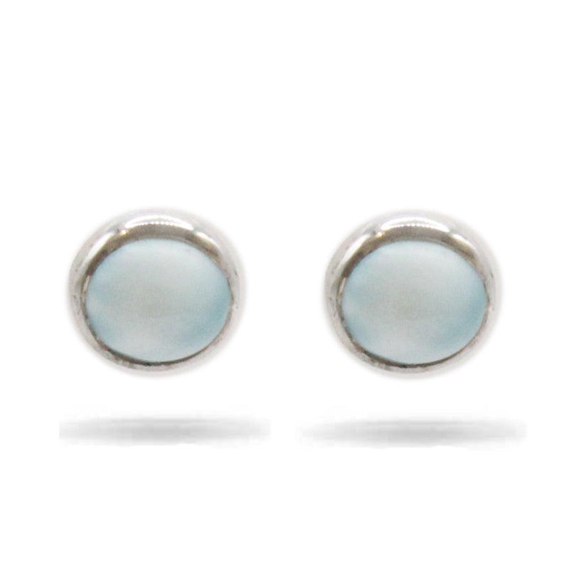Larimar Stone Sterling Silver Round Post Earrings By Marahlago