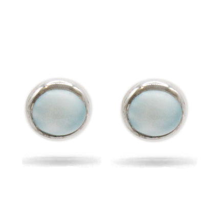 Larimar Stone Sterling Silver Round Post Earrings By Marahlago