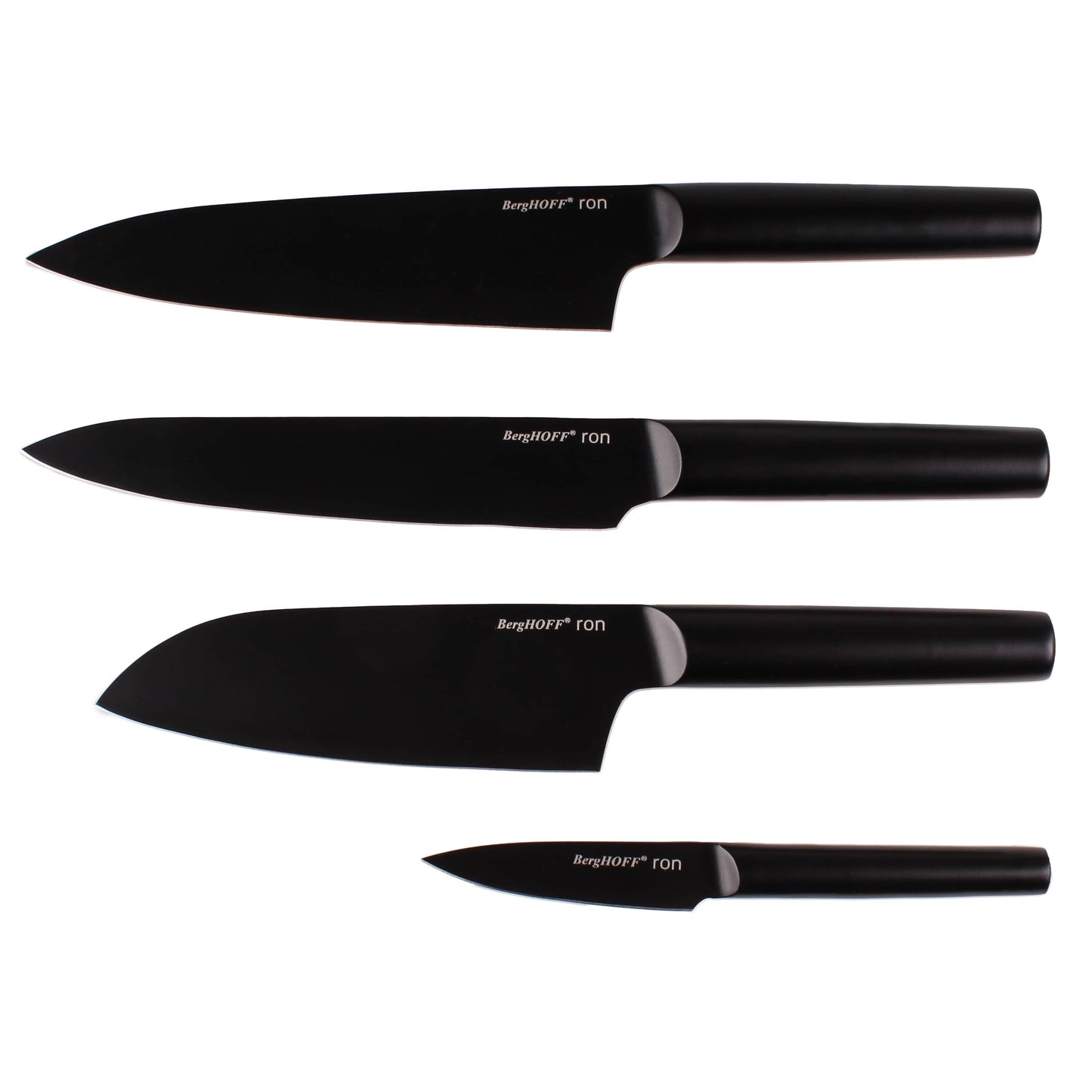 BergHOFF Ron Stainless Steel 4pc Knife Set, Black
