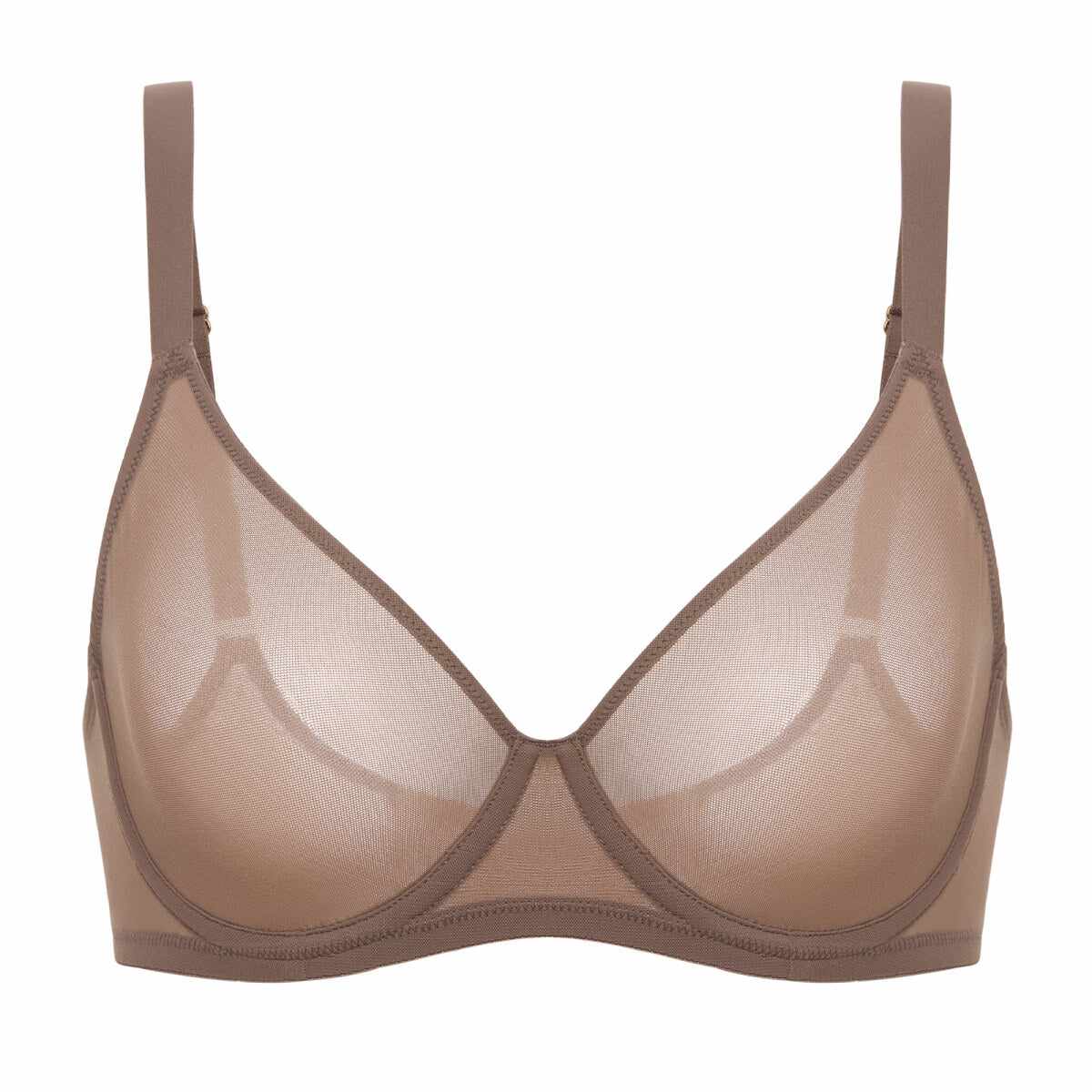 Cosnufy Sheer Mesh Plunge Underwire Full Coverage Bra