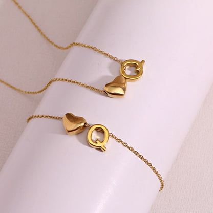 Dainty A-Z Initial Heart Necklace