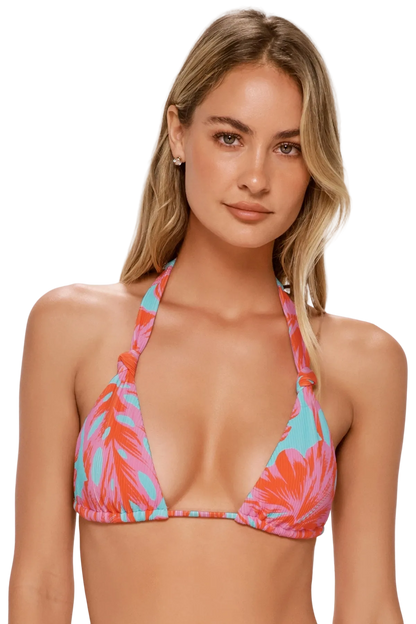 Swim Systems Mila Triangle Bikini Top - Palm Daze Rib