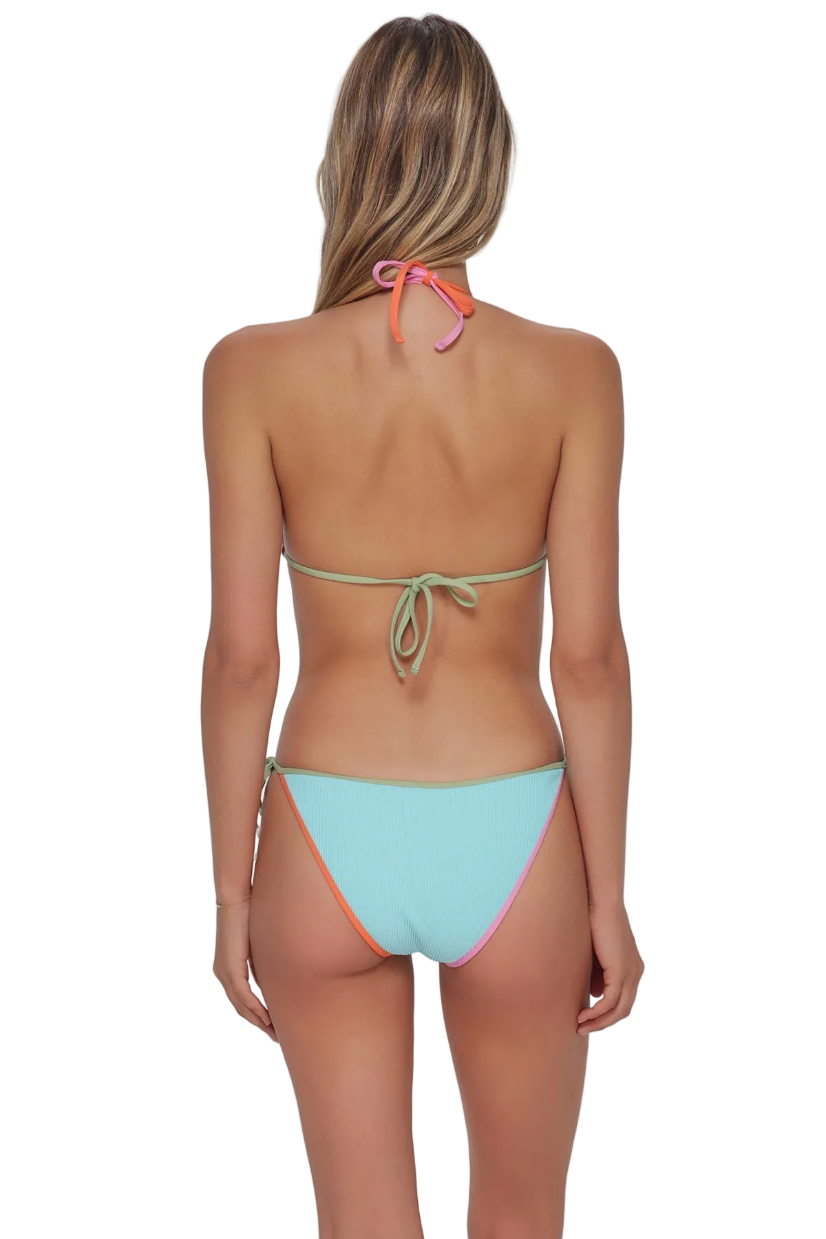 Swim Systems Trisha Triangle Bikini Top - Aqua Haze Rib