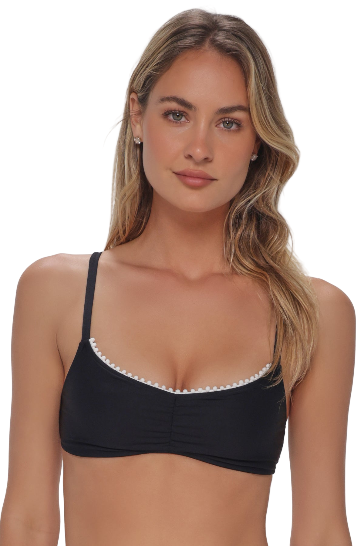 Swim Systems Pom Pom Sylvia Bralette Top - Black