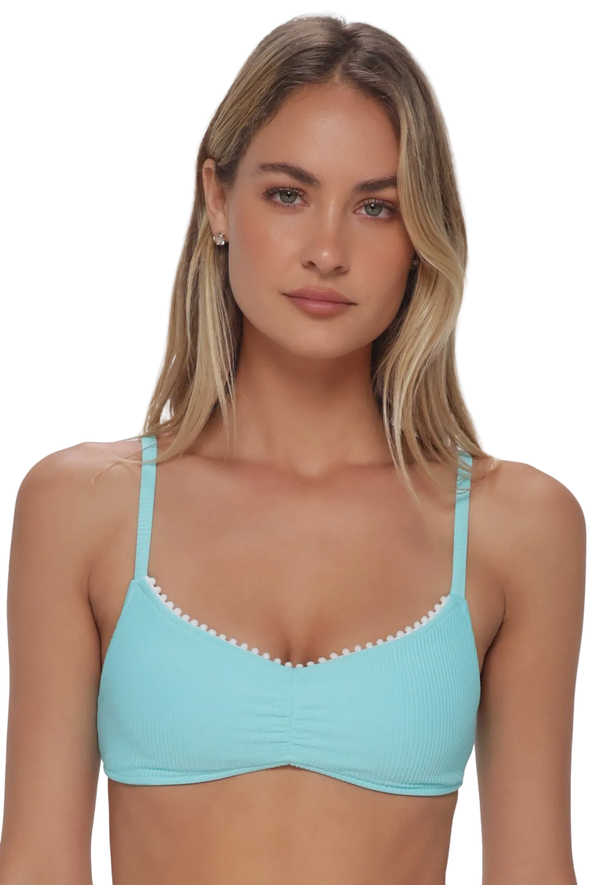 Swim Systems Sylvia Bralette Bikini Top - Aqua Haze Rib