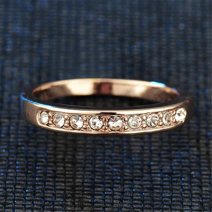 Cubic Zirconia & Rose Goldtone Band Ring