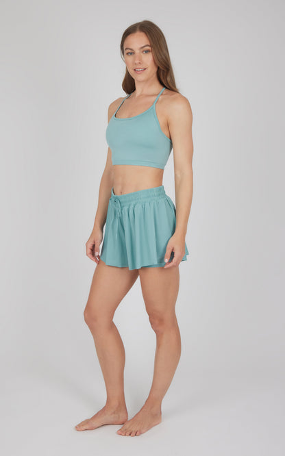90 Degree by Reflex 2 PC Seamless Bra and Ribbed 2 in 1 Running Short