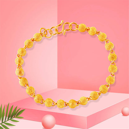 24k Goldtone Frosted Bead Bracelet