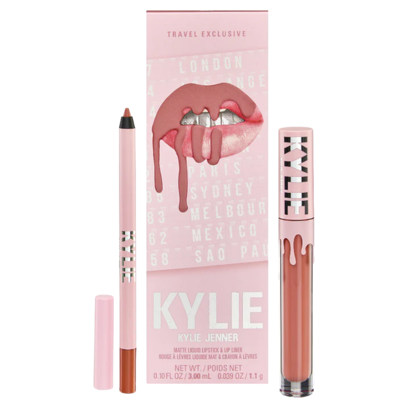 Kylie Jenner Matte Pink Liquid Lipstick & Lipliner 354 Until Further Notice (Blemished Box)