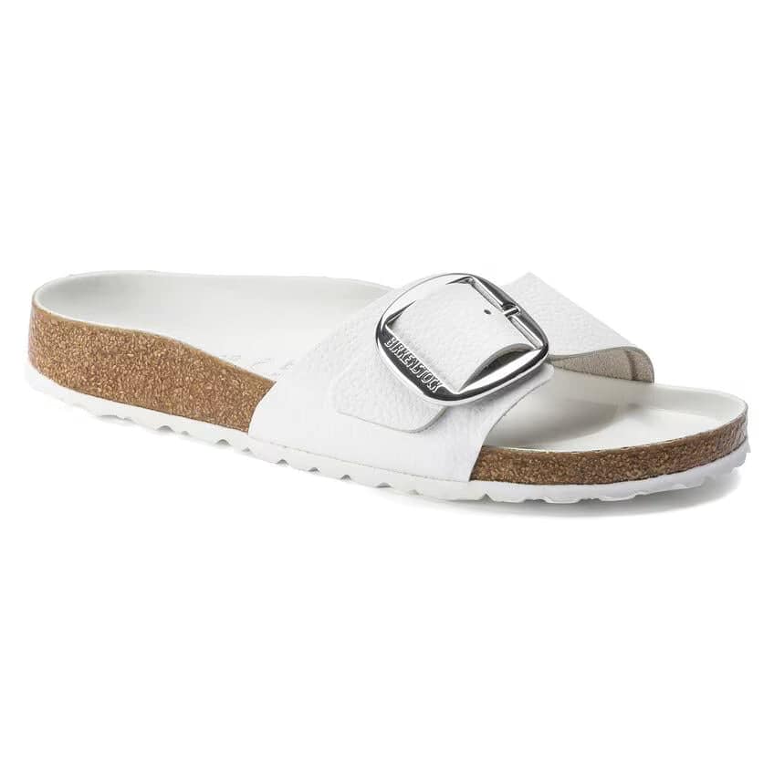 Birkenstock Madrid Big Buckle Natural Leather White