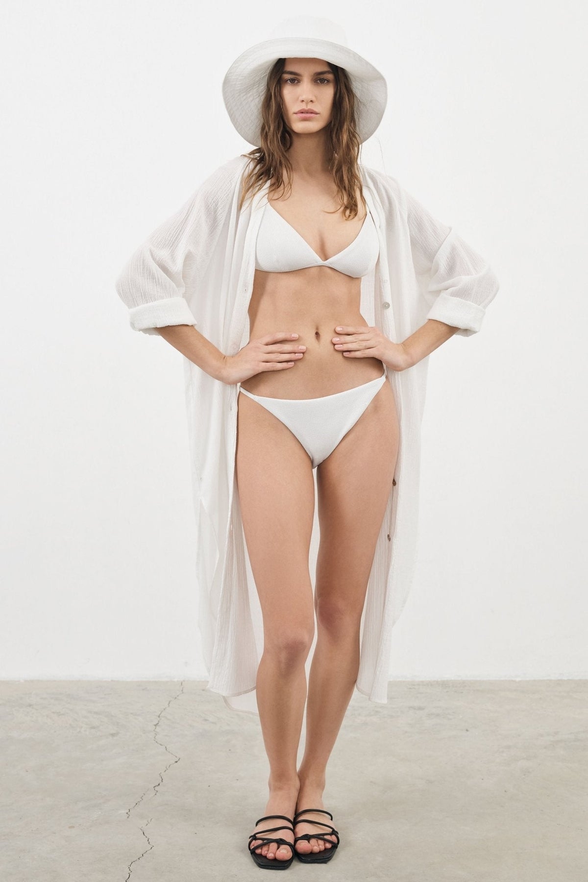 Terra Shirt Dress (White)