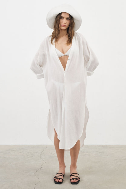 Terra Shirt Dress (White)