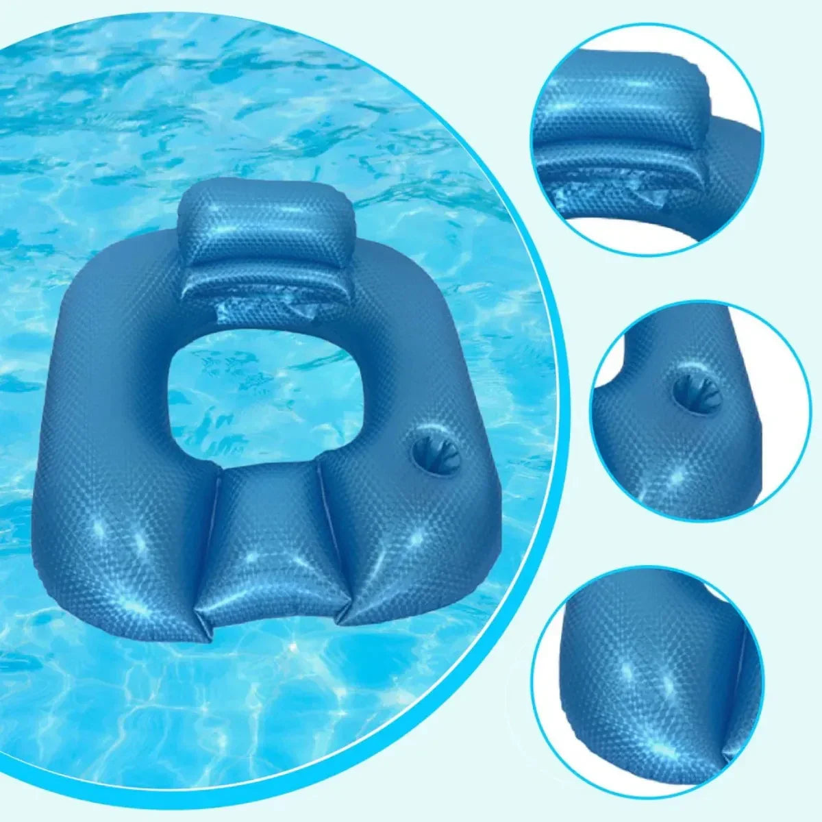 Floating Water Lounge with Built-in Cup Holder
