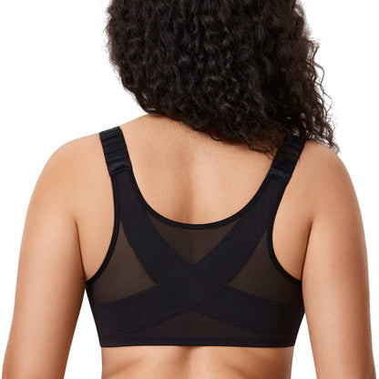 Front Closure Posture Support Underwire Plunge Bra