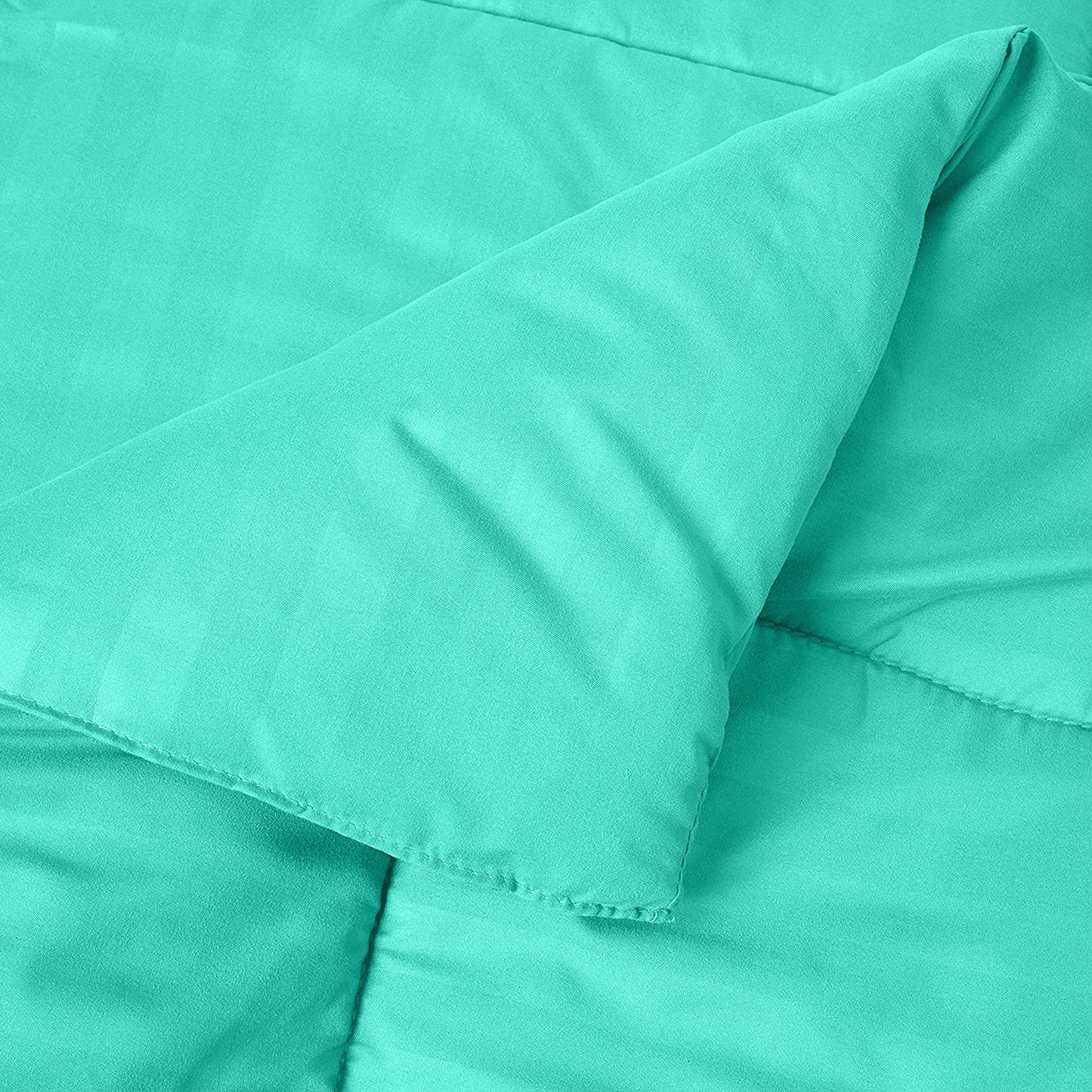 Elegant Comfort 8-Piece Dobby Stripe Comforter Set - Includes 4-Piece Sheet Set with Double Sided Storage Pockets