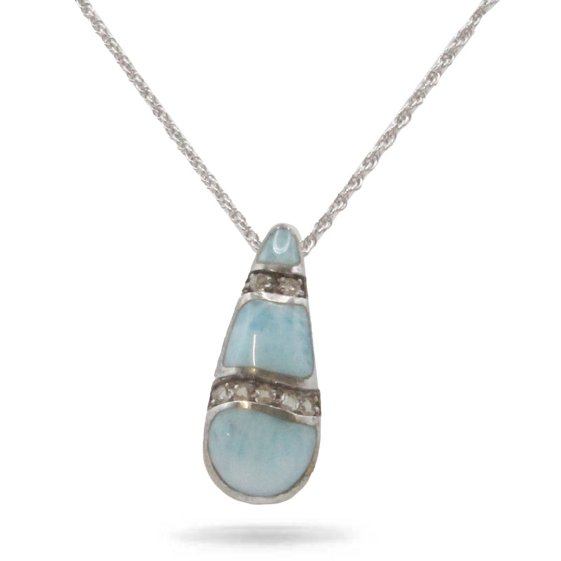 Marina Larimar Stone Topaz Sterling Silver Necklace By Marahlago