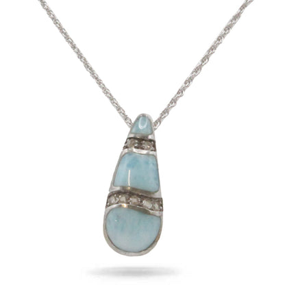 Marina Larimar Stone Topaz Sterling Silver Necklace By Marahlago