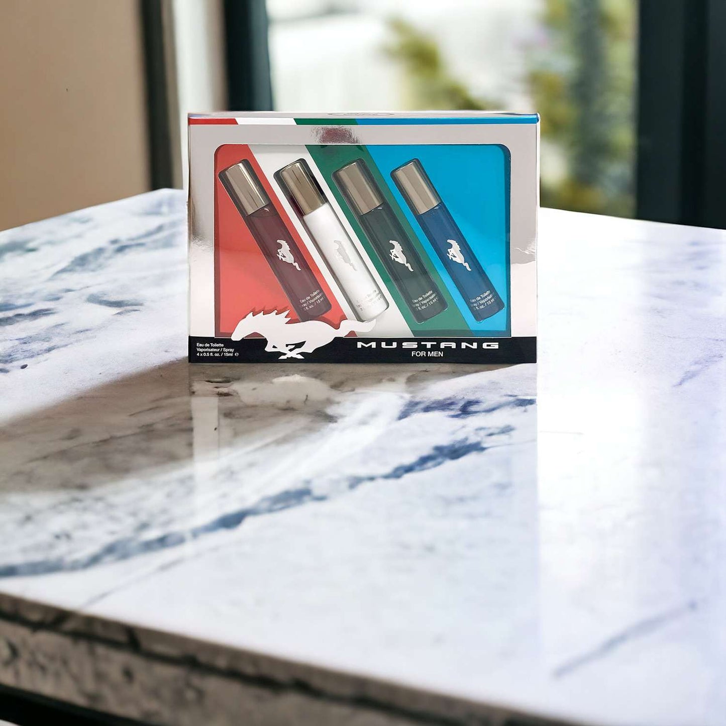 Coffret Mustang 4 Pc Travel Spray .5 Oz Red / White / Blue / Green