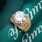 Crystal & Goldtone Wide Ring
