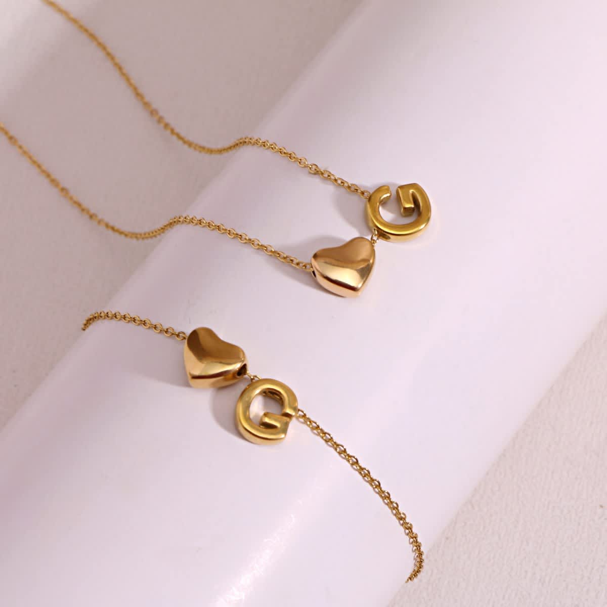 Dainty A-Z Initial Heart Necklace