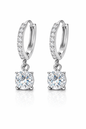 Crystal Huggie Drop Hoop Earrings