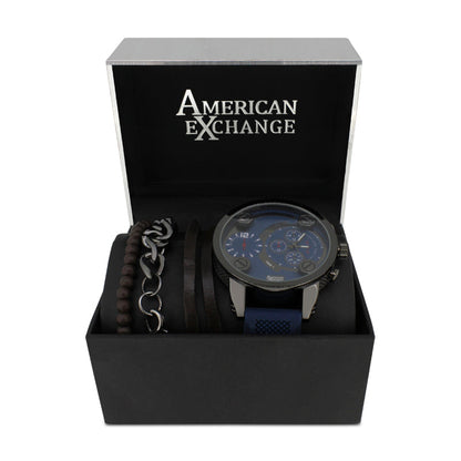 American Exchange Navy And Black Mens Watch With Bracelets 5421