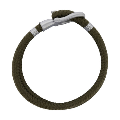 Phinity Rope Bracelet For Men Silver Green Nylon By Paul Hewitt Size XXL