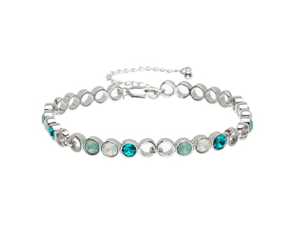 Adjustable Circular Linked Bracelet with Swarovski Crystals