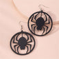Black Acrylic Spider Silhouette Drop Earrings