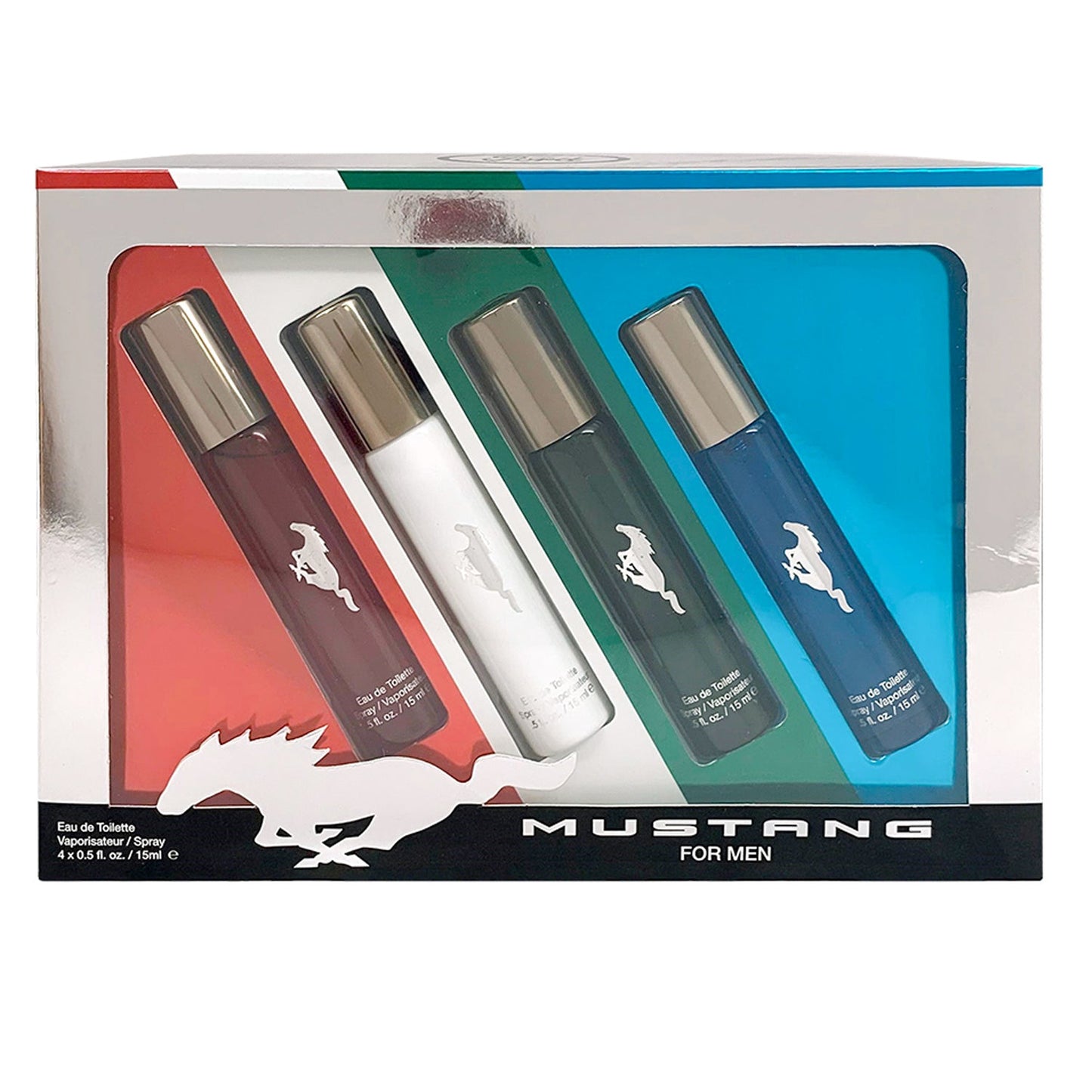 Coffret Mustang 4 Pc Travel Spray .5 Oz Red / White / Blue / Green
