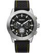 Dkny Men Watch, Silver Color Case, Black Dial, Black Leather Strap, Chronograph, 10 Atm