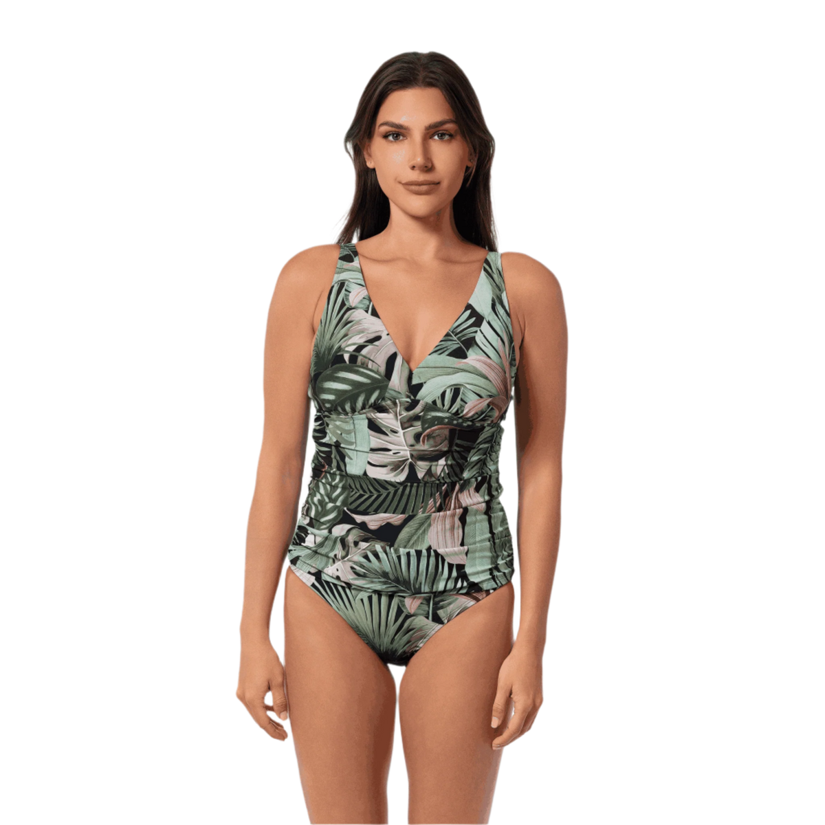 Jantzen Amber V-Neck Tankini Top - Jungle Glam Black - FINAL SALE