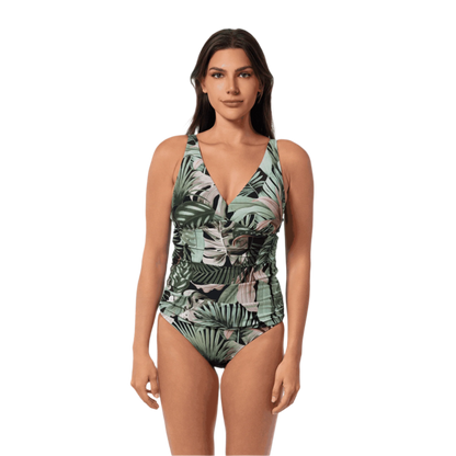 Jantzen Amber V-Neck Tankini Top - Jungle Glam Black - FINAL SALE