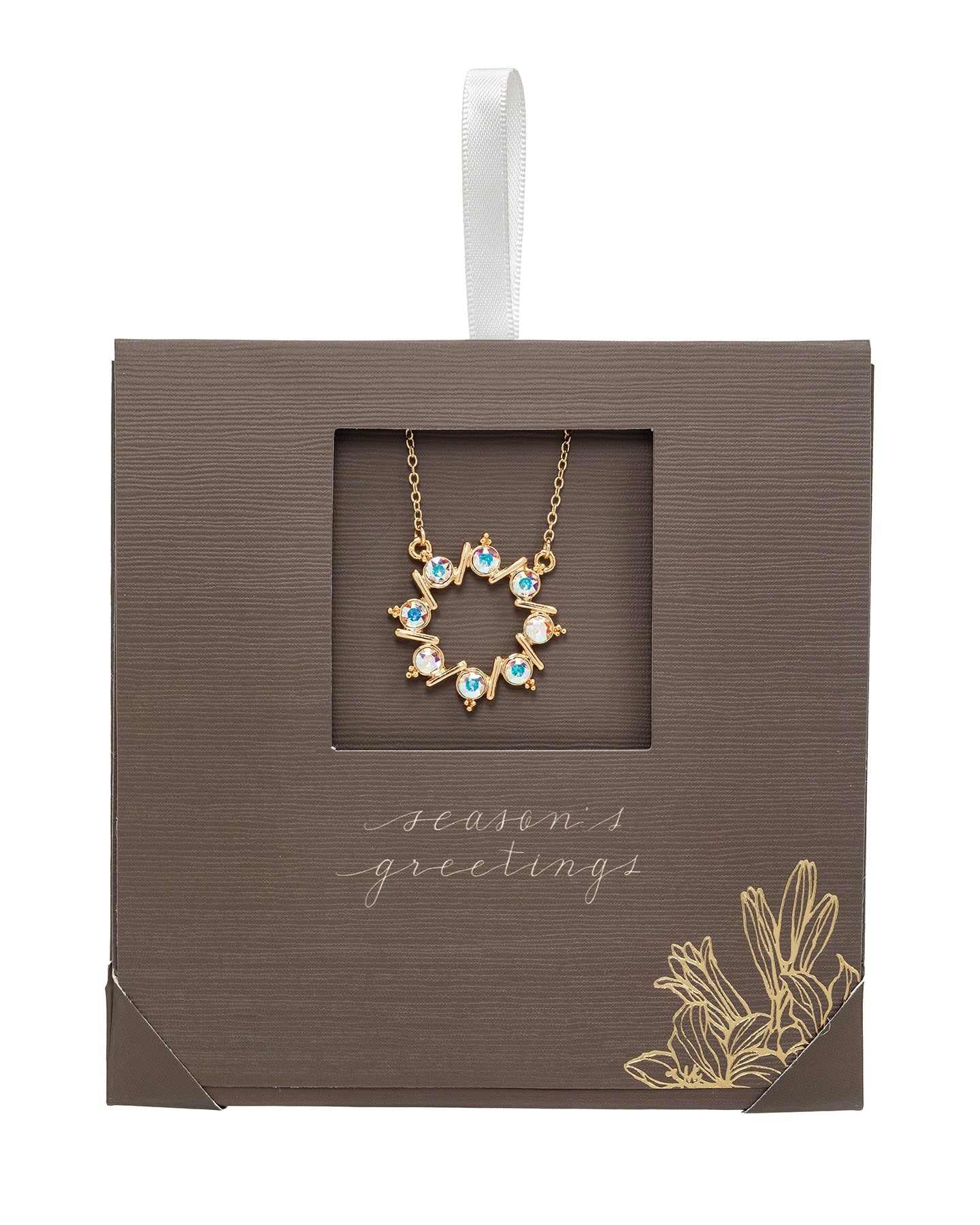 Gold Wreath Swarovski Crystal Necklace