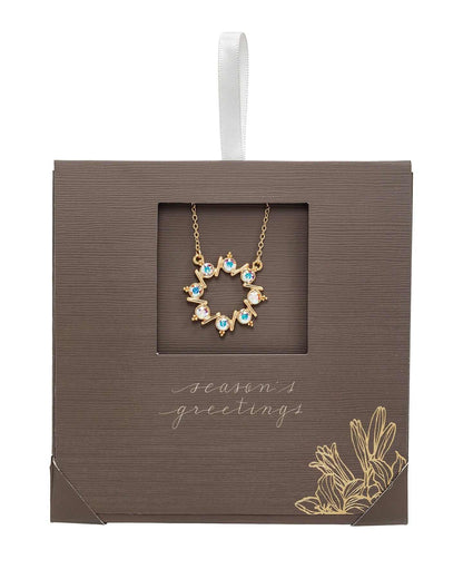 Gold Wreath Swarovski Crystal Necklace