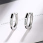 Black & Cubic Zirconia Huggie Earrings