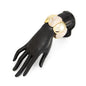 Beige Resin & Goldtone Petals Stretch Bracelet