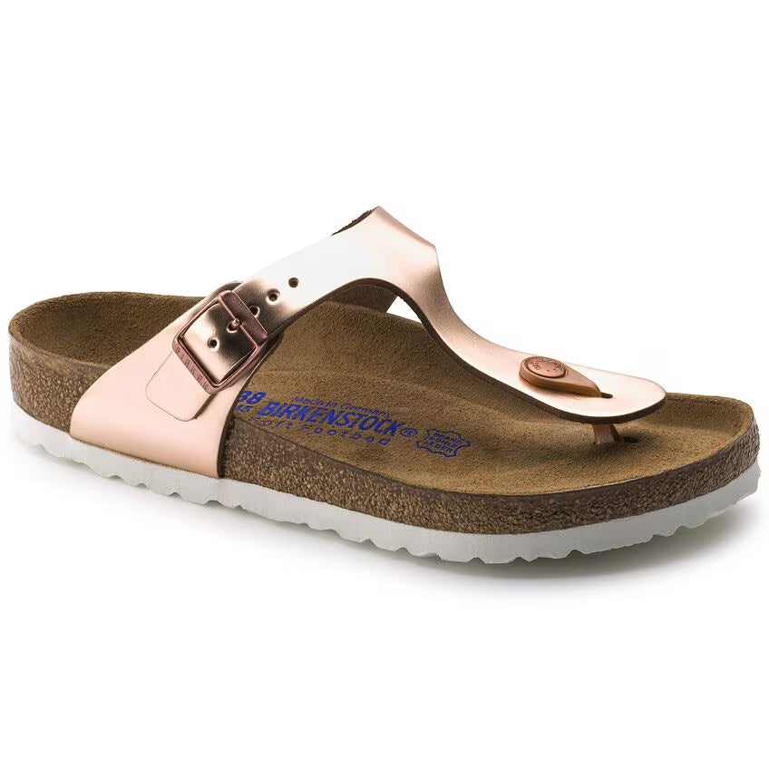Birkenstock Gizeh Soft Footbed Leather Metallic Copper