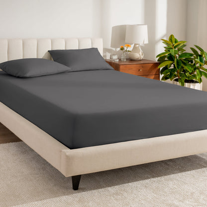 Bare Home Organic Cotton Fitted Sheet Grey