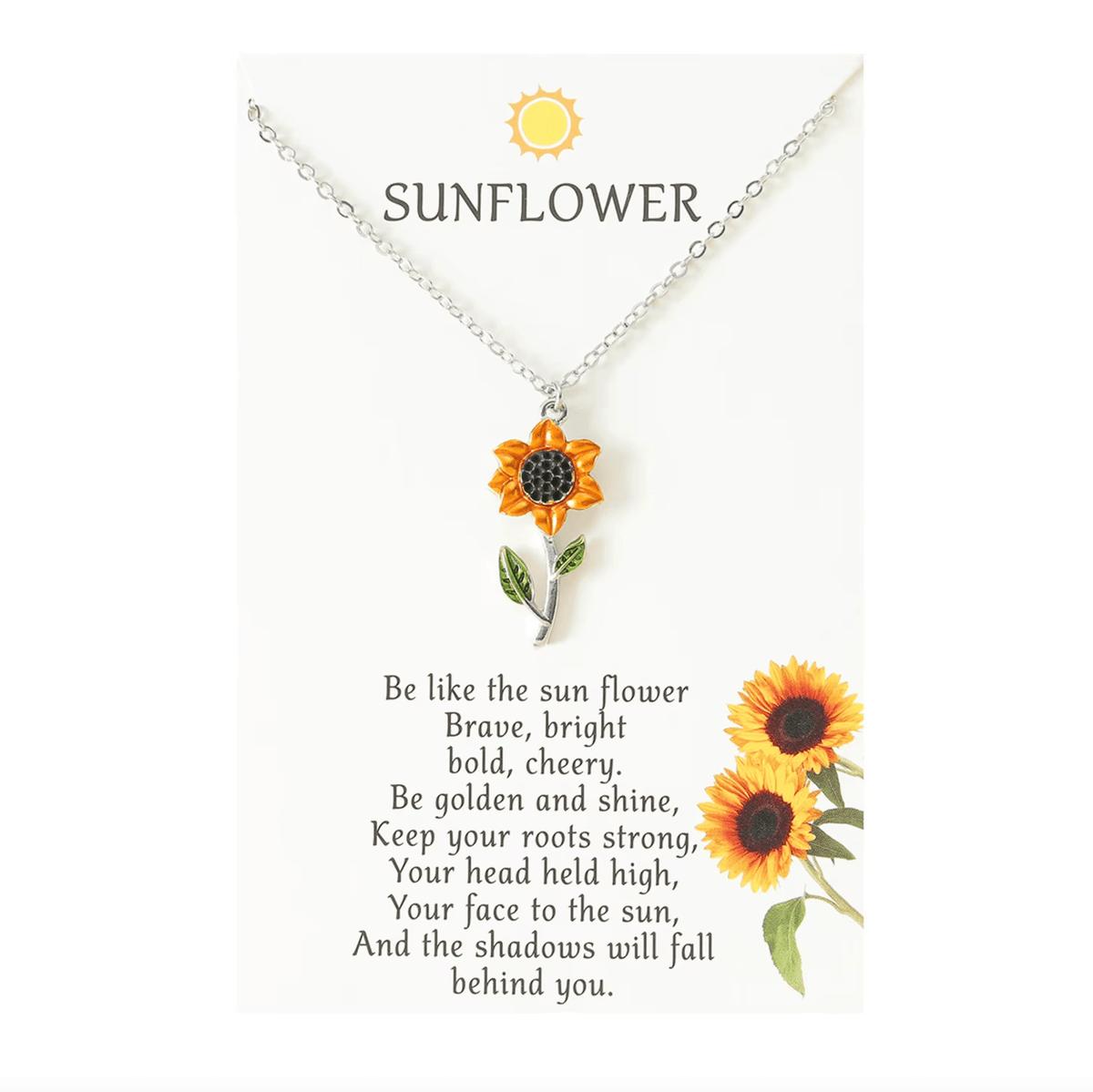 Don’t AsK Silvertone Sunflower Necklace – Gift-Ready Flower Pendant