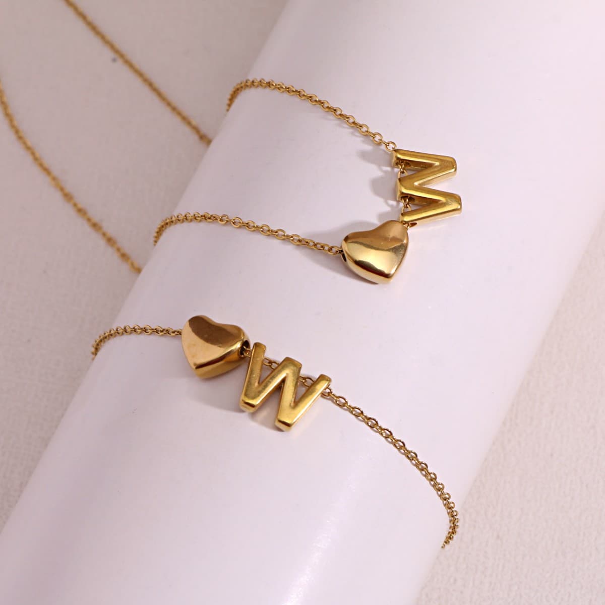 Dainty A-Z Initial Heart Necklace