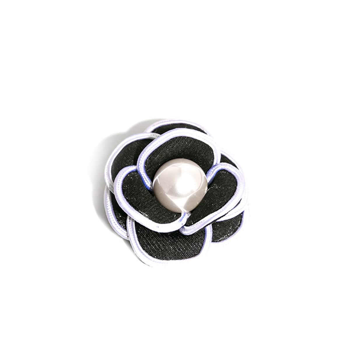 Black & White Camellia Brooch